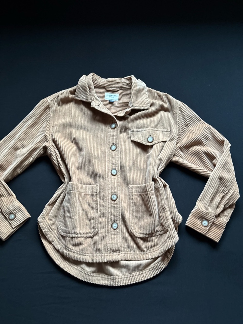 American Eagle Outfitters Tan Corduroy Button-Up Jacket Size Small
